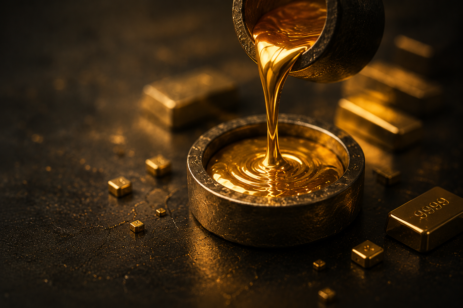 طلای مذاب آبشده